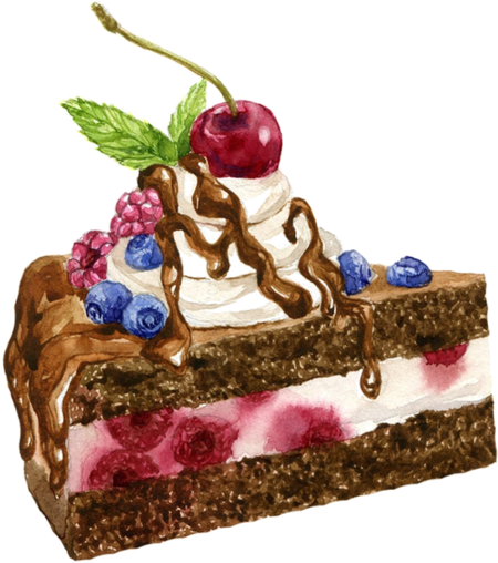 Gateaux,tubes Watercolor Illustration, Dessert Illustration, - Drawing (600x593)