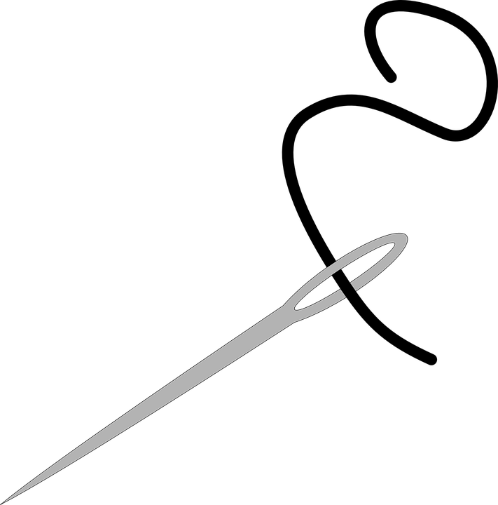 Jahitan Gambar Vektor - Needle And String (711x720)