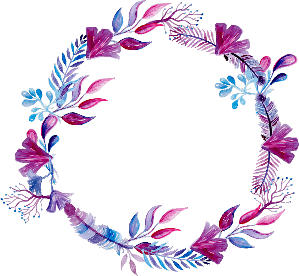 #purple #watercolor #wreath #ink #paint #flowers #freetoedit - Wreath Design For Wedding (1024x948)