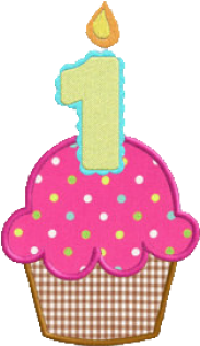 1st Birthday Cupcake Clipart (600x315)
