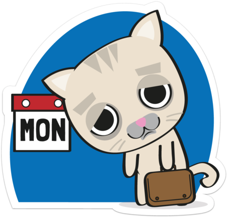 Boohoo It Is Monday Again 😢 - Cartoon (520x520)