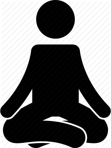 Jpg Black And White Meditation Clipart Lotus Position - Meditate Icon (384x512)