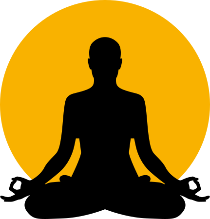 Graphic Library Stock Buddhismus Motiv T Shirts Selbst - Meditate Silhouette (431x450)