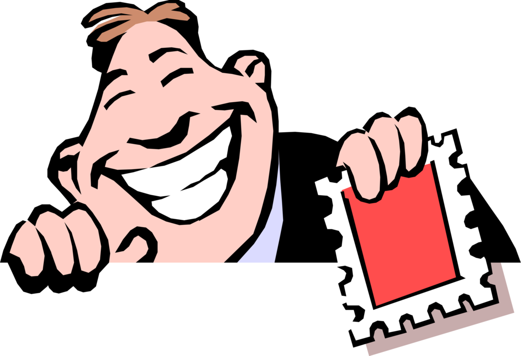 Vector Illustration Of Smiling Businessman With Postage - Vector Illustration Of Smiling Businessman With Postage (1023x700)