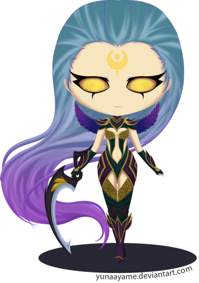Dark Valkyrie League Of Legends By Yunaayame - League Of Legends Diana Chibi (400x567)