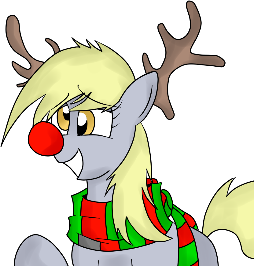 Antlers Artist Bryantcore Christmas Clothes Derpy - Cartoon (882x907)