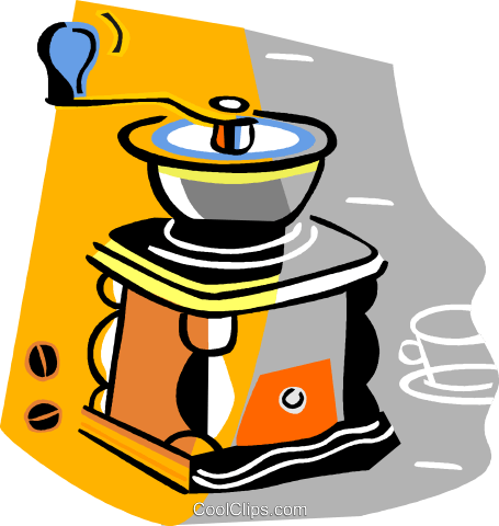 Coffee Grinder Royalty Free Vector Clip Art Illustration - Coffee Grinder Royalty Free Vector Clip Art Illustration (455x480)