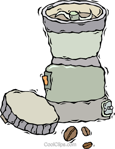 Coffee Grinder Royalty Free Vector Clip Art Illustration - Coffee Grinder Royalty Free Vector Clip Art Illustration (372x480)