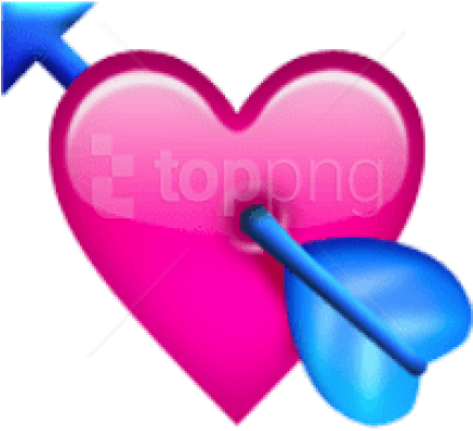Free Png Download Ios Emoji Heart With Arrow Clipart - Ios Heart Emoji Png (480x502)