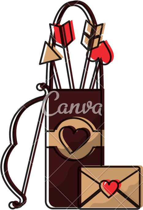 Love Bag Bow Arrow And Message Letter Romance - Love (800x800)