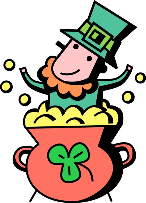 Vector Illustration Of St Patrick's Day Irish Leprechaun - Vector Illustration Of St Patrick's Day Irish Leprechaun (504x700)