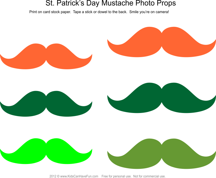 Patricks Day Mustache Photo Booth Props - Plot (707x583)