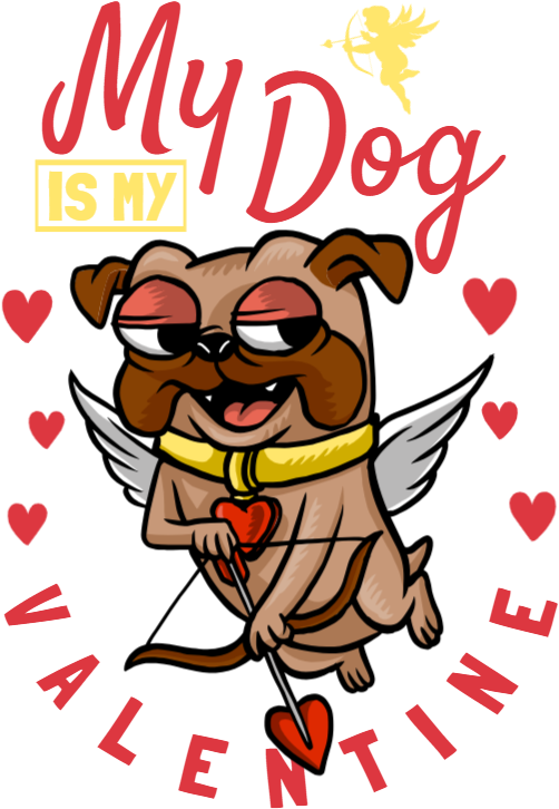 Valentine Dog - Cartoon (539x766)