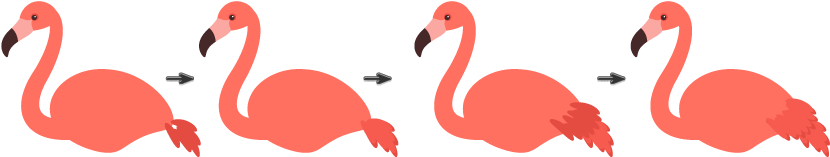 How To Draw The Tail Using The Custom Made Art Brush - Greater Flamingo (850x239)