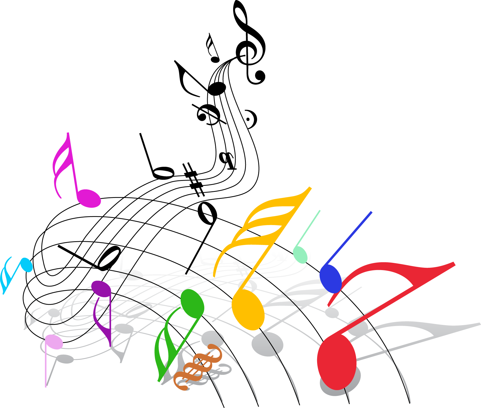 High Resolution Royalty Free Clipart Stock Illustrations - Colorful Png Music Notes (1667x1414)