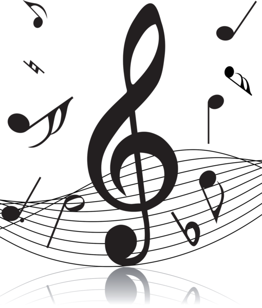 Radio With Music Notes Clip Art - Imagens Tumblr Musica Png (510x600)