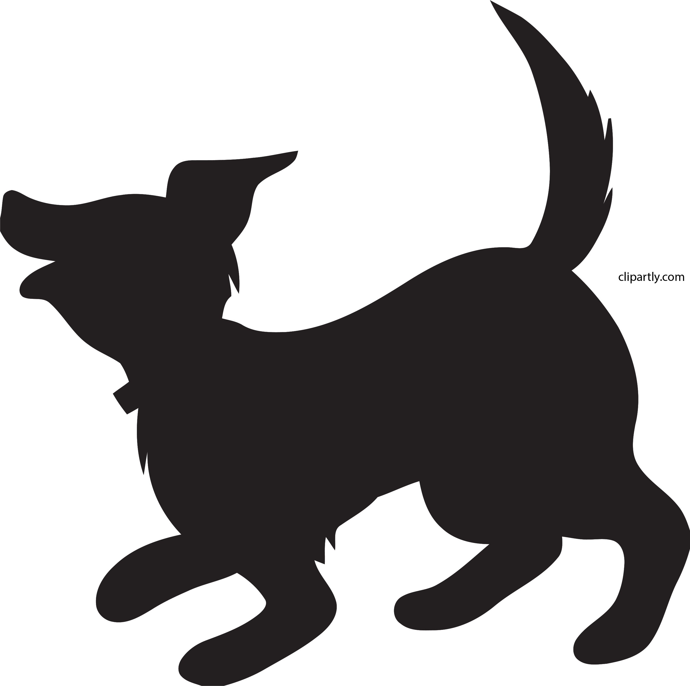 Dog Clipart Png - Small Black Cartoon Dog (2768x2750)