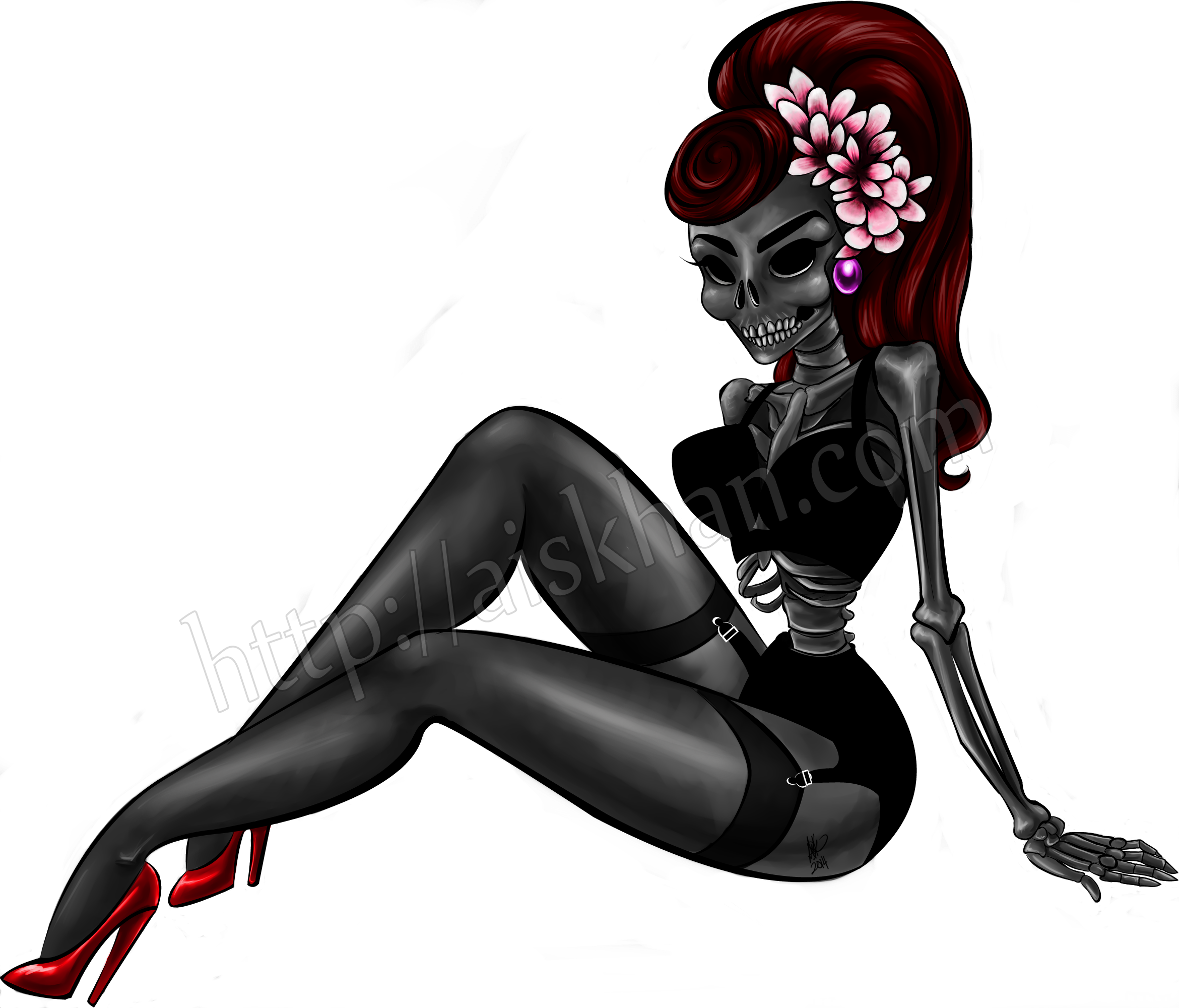 Skeleton Girl Pin Up - Dead Pin Up Girl (2340x2000)