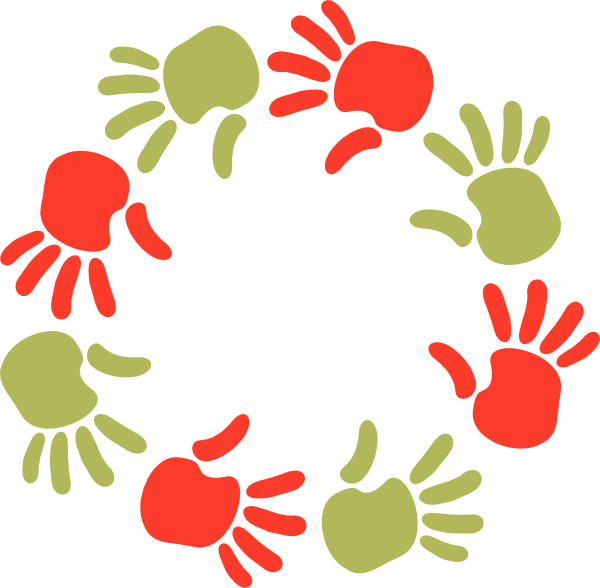 And Orange Circle Of Hands Png Clip Arts - Helping Hands Clipart Transparent (600x588)