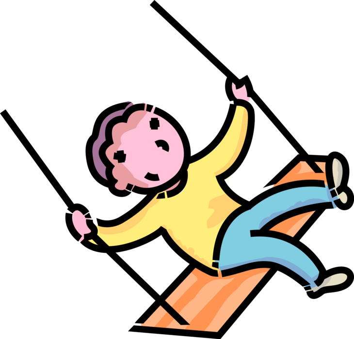 Vector Illustration Of Primary Or Elementary School - Swing Verb (730x700)