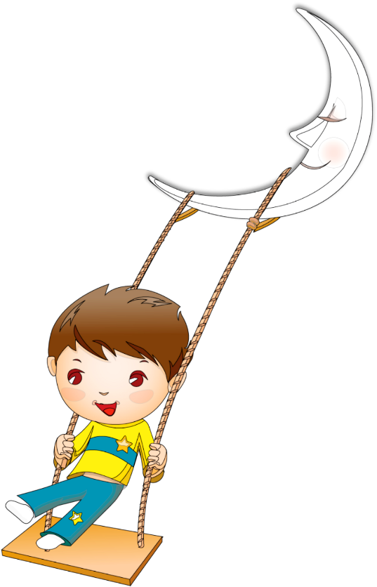 #ftestickers #clipart #cartoon #moon #boy #swing - Kids Face (1024x1024)