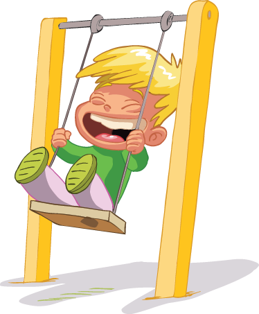 Child On Swing Wall Sticker - Indoor Playground Icon (374x453)