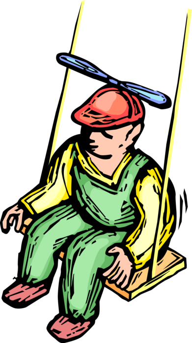 Vector Illustration Of Young Child With Propeller Cap - Vector Illustration Of Young Child With Propeller Cap (391x700)