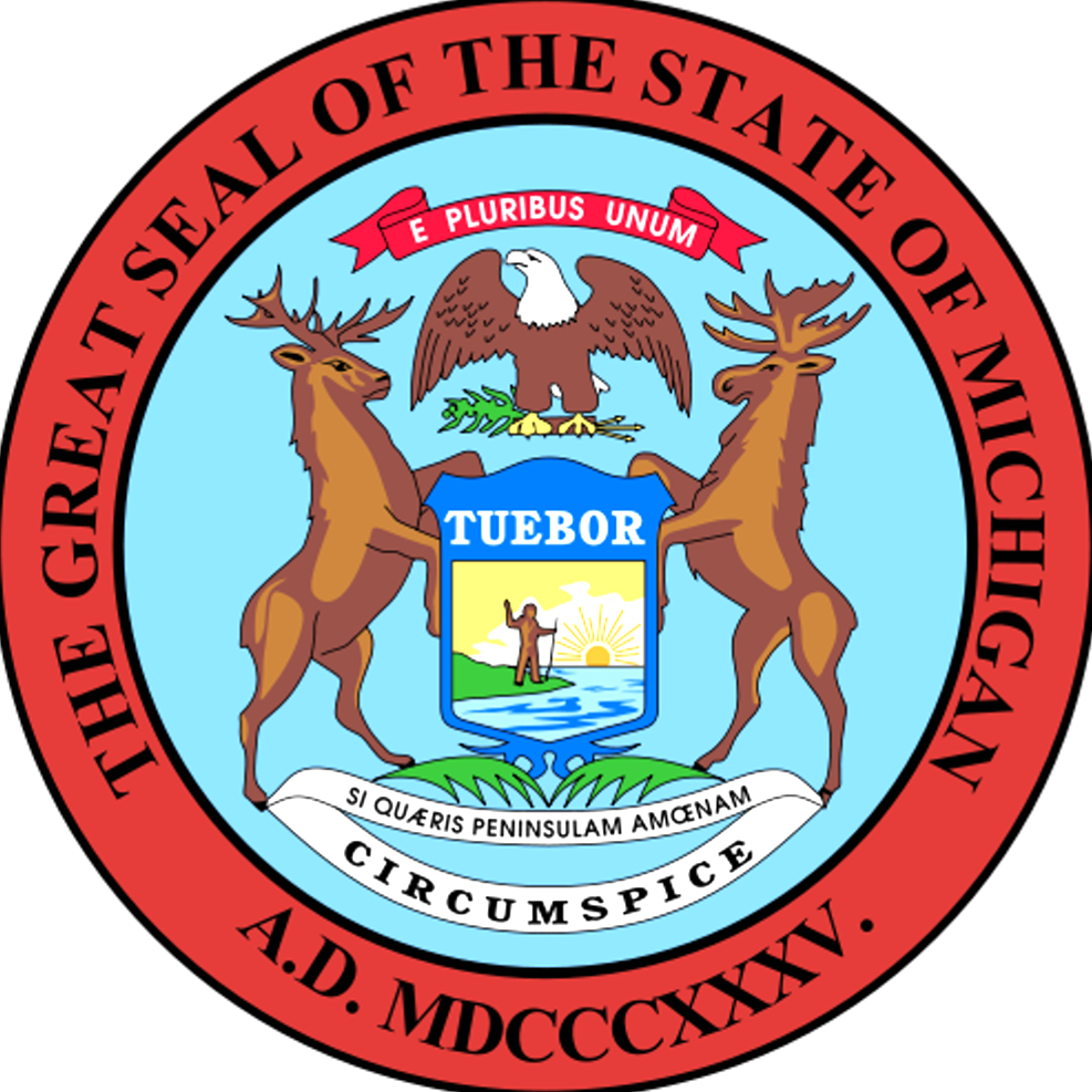 Muslims Out If You Can Not Get Along - Great Seal Of Michigan (987x987)