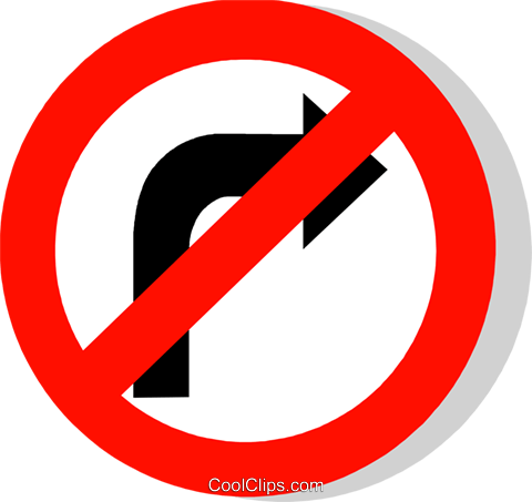 Eu Traffic Sign, No Right Turn Royalty Free Vector - 交通 標識 右折 禁止 (480x453)
