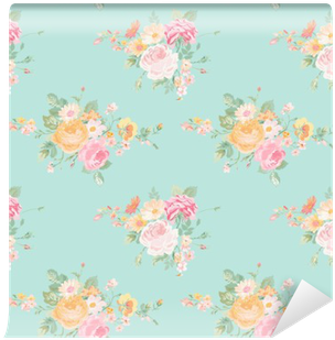Vintage Flowers Background - Vector Floral Shabby Chic (400x400)
