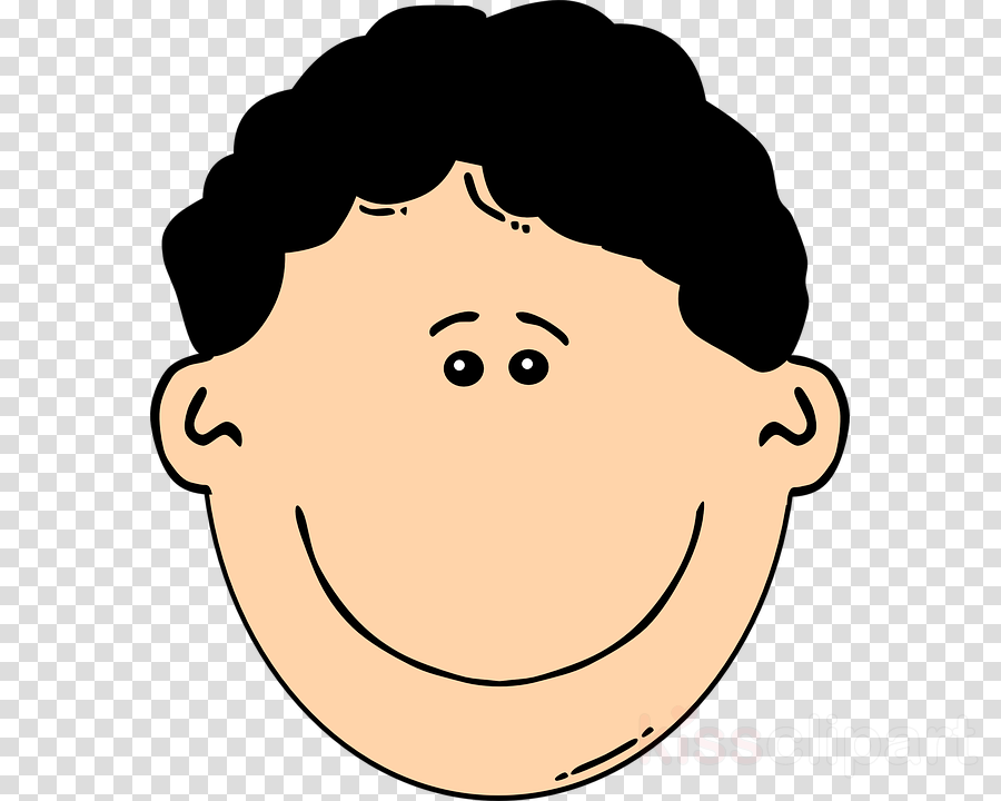 Cartoon Boys Face Clipart Clip Art - Cartoon Black Hair Man (900x720)