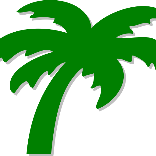 Cropped Palm Tree Clip Art Palm Tree Symbol 3333px - Palm Tree Symbol (512x512)