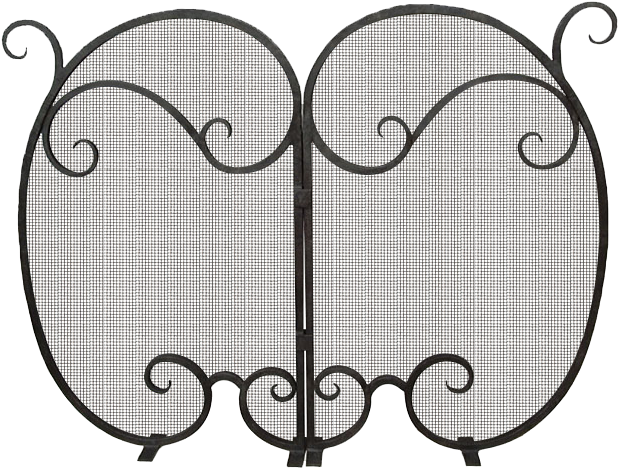 Custom Fireplace Screen Wrought Iron Scroll Design - Custom Fireplace Screen Wrought Iron Scroll Design (618x468)