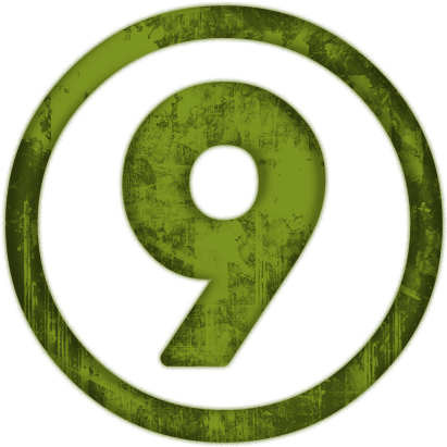 Set Green Grunge Clipart Icons Alphanumeric Style - Green Number Nine (512x512)