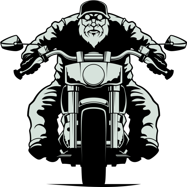 Biker Clipart Free On - Old Man Biker Vector (656x655)