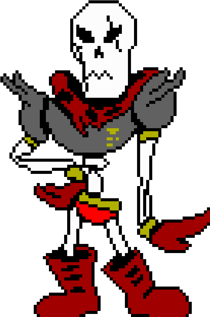 Clip Royalty Free Stock Sprite Png Vector Royalty Free - Undertale Pixel Art Papyrus (700x1070)