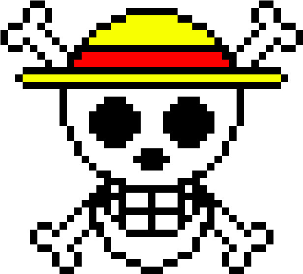Good One Piece Flag Logo - One Piece Jolly Roger Pixel (690x615)