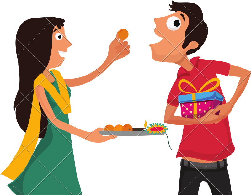 Brother And Sister For Raksha Bandhan - Raksha Bandhan Brother And Sister Png (800x622)