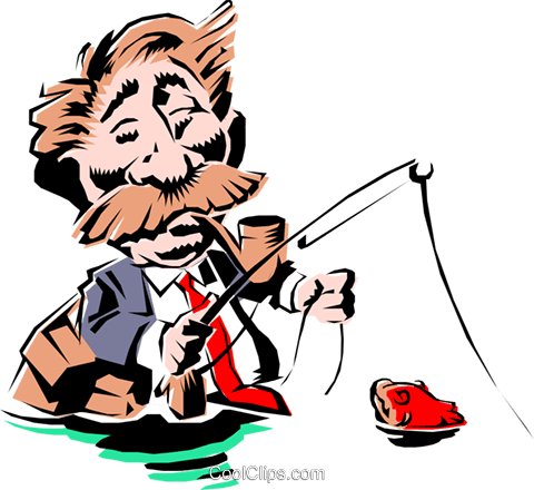 Fishing For Prospects Royalty Free Vector Clip Art - Cartoon (480x440)