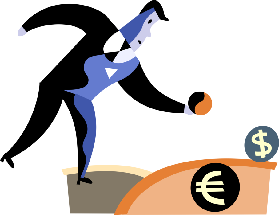 Vector Illustration Of Businessman Plays Bocce Bocci - Cartoon (907x700)