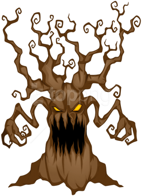 Free Png Download Halloween Scary Tree Png Images Background - Scary Tree Halloween Clipart (481x664)