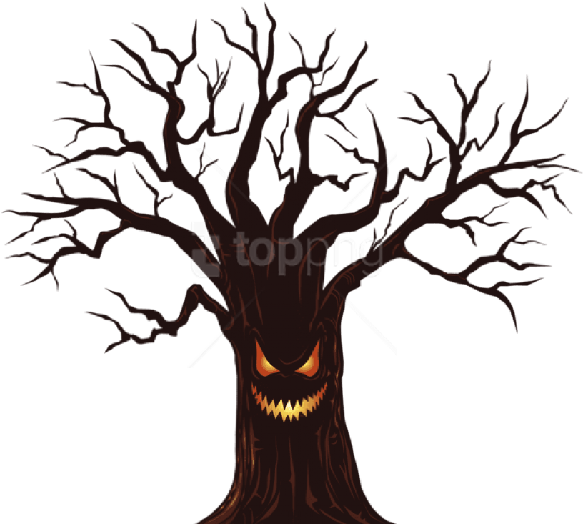 Download Halloween Spooky Tree Png Images Background - Halloween Spooky Tree (850x744)