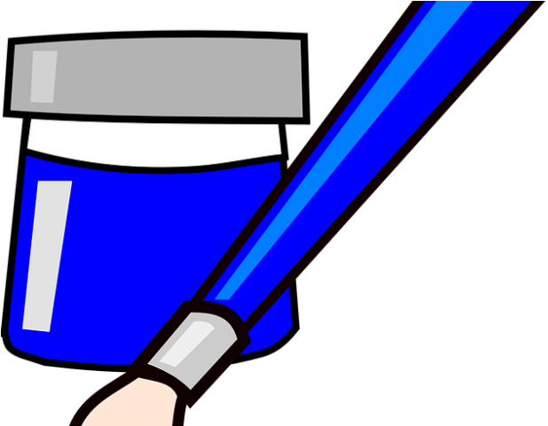 Brush Clipart Blue - Orange Paint Brush Clipart (640x480)