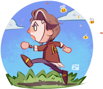 Local Jerk Picks Fights With Bees Like The Jerk He - Cartoon (400x326)