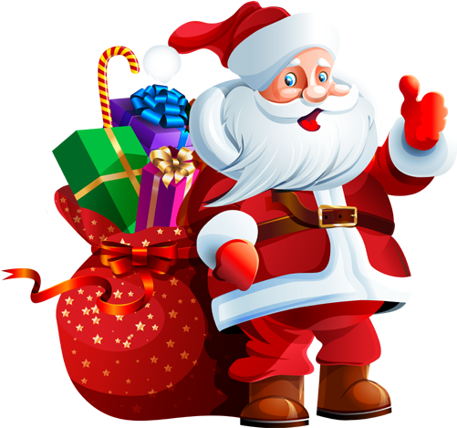 Images For Santa Claus With Gifts Png - Christmas Santa Claus Png (500x650)
