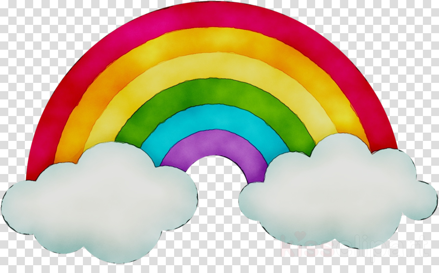 Pastel Color Rainbow With Clouds Clipart Rainbow Color - Clip Art Red Plate (900x560)