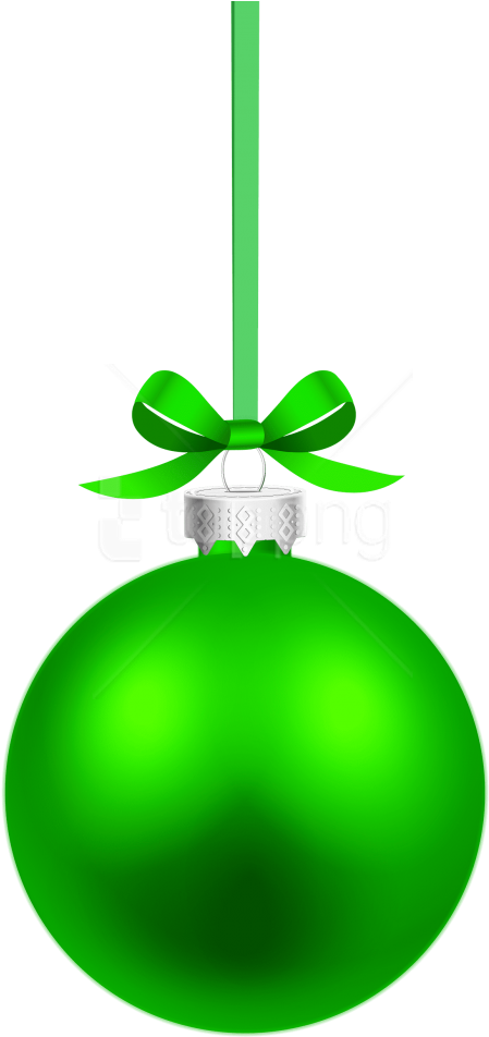 Free Png Download Green Hanging Christmas Ball Clipart - Green Christmas Ball Png (480x975)