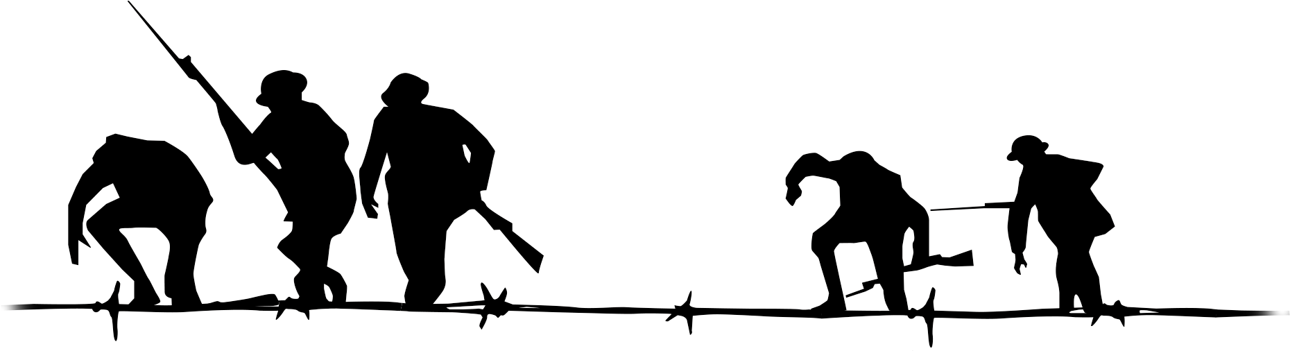 First World War Silhouettes , Png Download - War Silhouette Png (1860x506)
