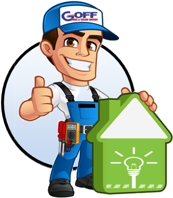 Solar Energy Systems - Electrician Cartoon (351x404)