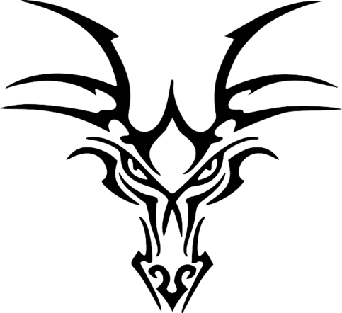 Tribal Dragon Head Tattoo (483x442)